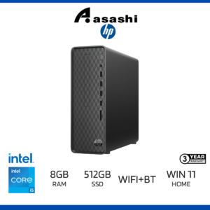 HP Slim S01-pF4003d Desktop PC-A58HJPA-(Intel Core i5-14400/8GD4/512GB SSD/Intel UHD Graphic/WiFi+BT/USB KB & Mouse/Office H&S/Win11Home/3Yrs)