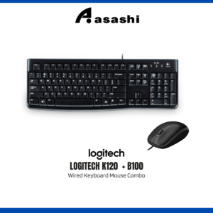 Logitech K120 USB Wired Keyboard + B100 Logitech Mice combo