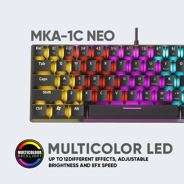 Armaggeddon MKA-1C Neo (61 Keys) Clicky / Tactile / Linear Mechanical Gaming Keyboard - Blue Switch