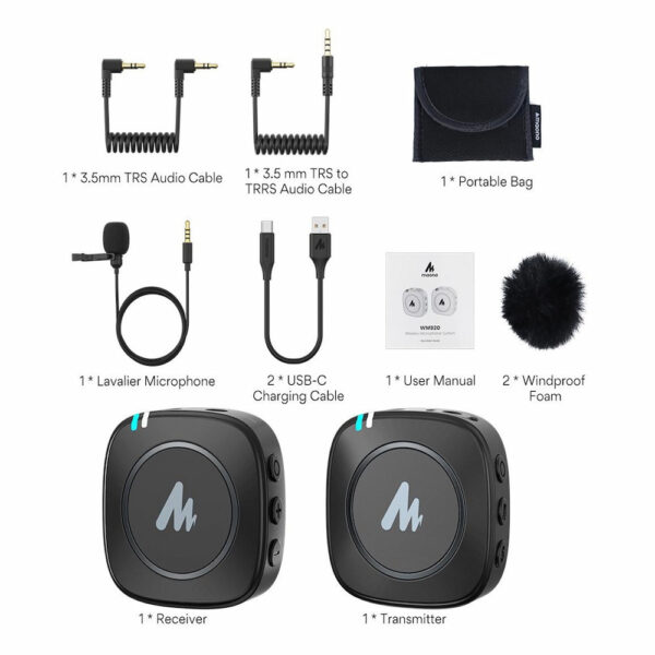 Maono AU-WM820 2.4G Wireless Lavalier Microphone / AU-WM820-A2 / AU-WM820-A1