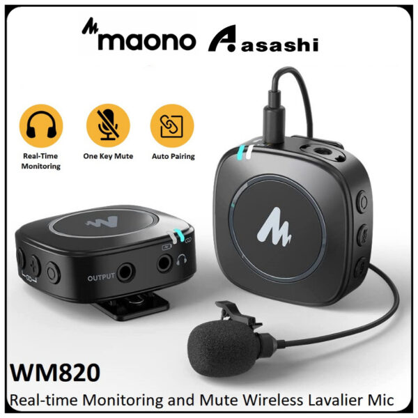 Maono AU-WM820 2.4G Wireless Lavalier Microphone / AU-WM820-A2 / AU-WM820-A1