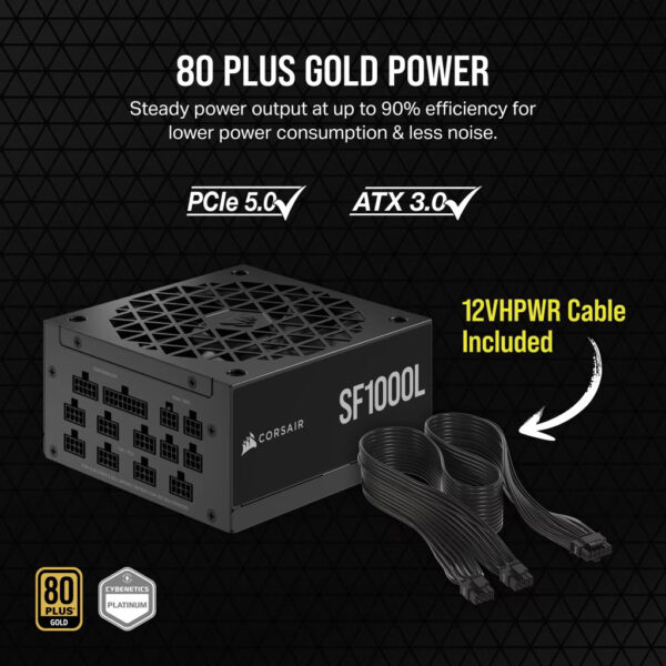 Corsair SF850L SF1000L (ATX3.0) SFX Power Supply - 80+ Gold, Fully Modular, 7 Years Warranty