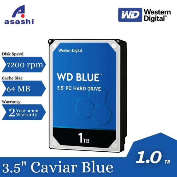 Western Digital WD 1TB / 2TB / 3TB / 4TB / 6TB 3.5" Caviar Blue 5400RPM / 7200RPM,32MB / 64MB SATA HDD WD5000AZLX