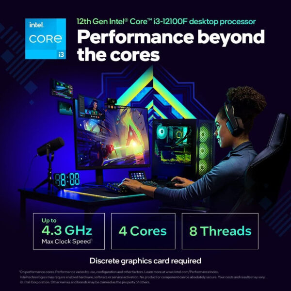 Intel? Core? i3-12100F / i3-12100 (4-Core/8-Threads) Intel Processor | Intel 12th Gen CPU (LGA1700)