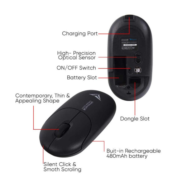 Alcatroz Airmouse L6 Wireless + Rechargeable Silent Mouse