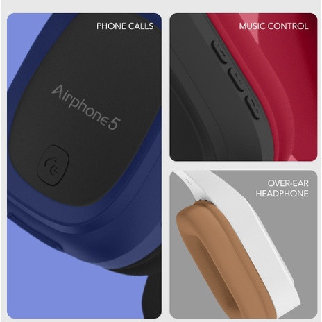 SonicGear Airphone 5 Bluetooth 5.0 Headphone | High Clarity | Strong Bass | Built-In Microphone