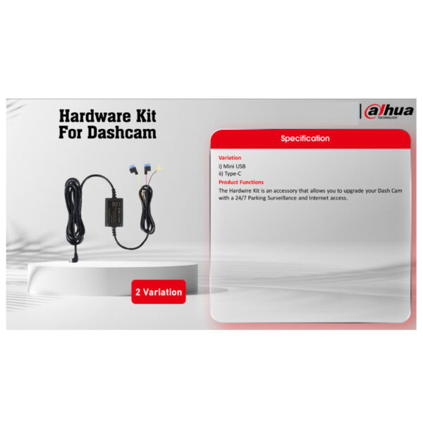 DAHUA DASHCAM HARDWARE KIT FOR 24 HOURS PARKING SURVEILLANCE PARKING MONITOR CABLE LINE (MINI USB / TYPE-C)