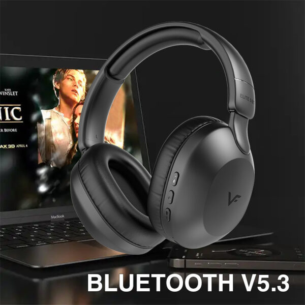 Vinnfier VF Elite 5 BT Wireless Bluetooth v5.3 Headphone With Playtime Up to 28 hours 8D Music