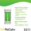 GP Recyko Charger Rechargeable E211 800mah 2100mah Rechargeable Battery