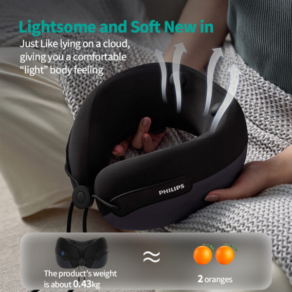 Philips Neck and Shoulder Massager PPM3306DB/97 Soothing 45°C Heating Vibwave Type-C Fast Charging (2000mAh/430g Weight)