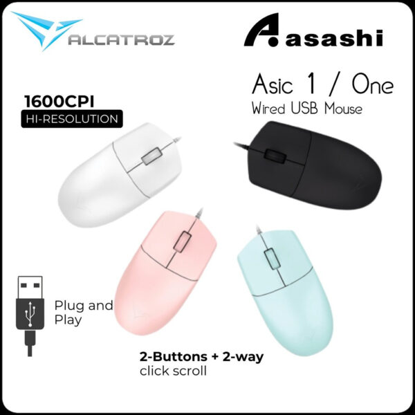 Alcatroz Asic 1 / Asic One 1600 CPI Wired USB Mouse