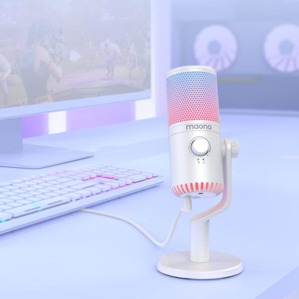 MAONO DM30RGB / DGM30RGB USB GAMING MICROPHONE WITH CONTROLLABLE RGB LIGHTING, CARDIOID PATTERN AND MAONO LINK