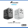 Momax 1-World PD35W 5 ports + AC Travel Adapter - Black / White (2Y) UA9