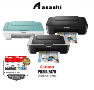 Canon Pixma E470 Inkjet Aio Printer (Print,Scan,Copy & Wireless)