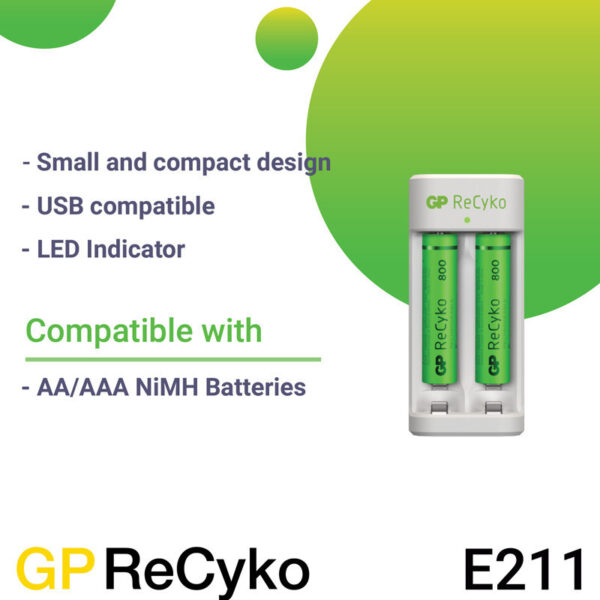 GP Recyko Charger Rechargeable E211 800mah 2100mah Rechargeable Battery