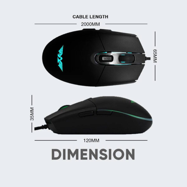 ea5687e9fbfdd44428861c53710d4c34.jpeg Armaggeddon Raven III RGB / RAVEN-III STEALTH RGB / Grumman Raven V RGB Wired Gaming Mouse