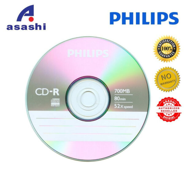 Philips CDR / CD-R / CD R Single Piece in Jewel Case  (PH-OP-CDR/1 ) - 80min x 700mb