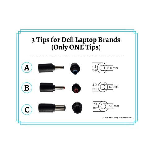 Afforda Dell 19.5V Laptop Notebook Adapter 2.31A (45W) 3.34A (65W) 4.62A (90W)
