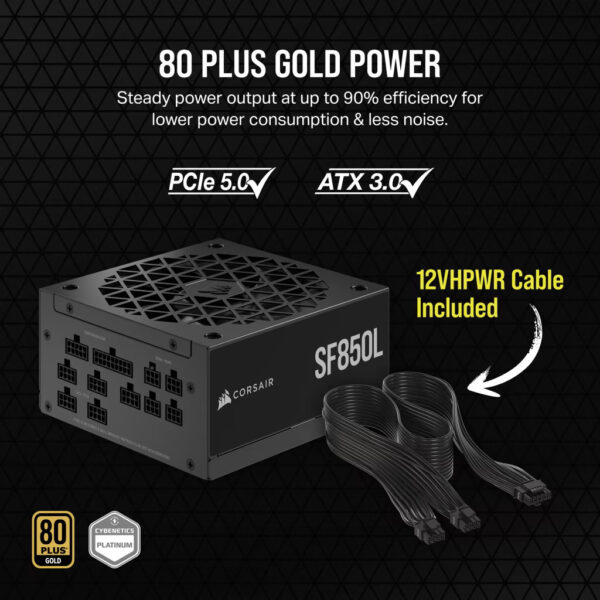 Corsair SF850L SF1000L (ATX3.0) SFX Power Supply - 80+ Gold, Fully Modular, 7 Years Warranty