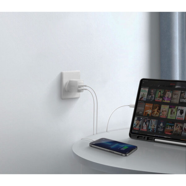 f0638c08a8f79cf88e1954485c51868a.jpeg Energea AmpCharge GAN40, 2C PD/PPS WALL CHARGER 20W+20W, 40W (UK) - WHITE