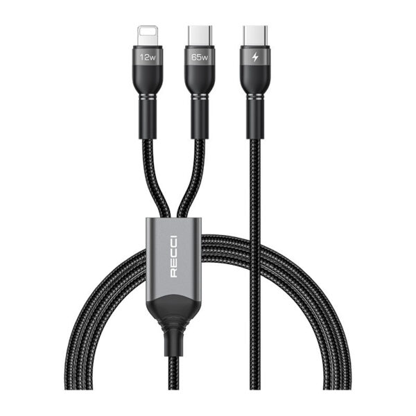 Recci T16 PD 65W 2 in 1 Type-C to Type-C + Lightning Cable 1.2M