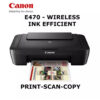Canon Pixma E470 Inkjet Aio Printer (Print,Scan,Copy & Wireless)