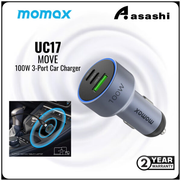 Momax Move 3-Port Car Charger 100W (2Y) UC17E