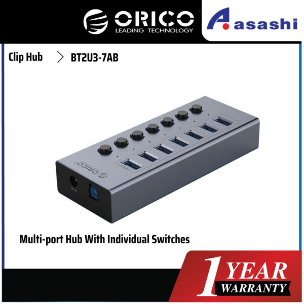 ORICO BT2U3-7AB 24W 7 Ports USB3.0 HUB Multi-port Hub With Individual Switches
