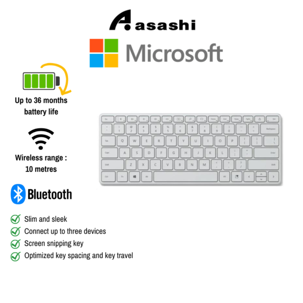 Microsoft 21Y-00017 / 21Y-00047 Bluetooth Compact Keyboard