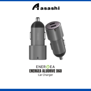 f7f3c356bdaee4b274c074206f8bfc83.png ENERGEA Alu Drive D60 , 2 USB-C PD/USB Aluminium 66W Car Charger - Gunmetal