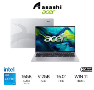 Acer Aspire Lite 16 AL16-52P-59PP Notebook-(Intel Core i5-1334U/16GBDDR5-4800(1Slot)/512GBSSD/16" FHD/Intel UHD Graphic