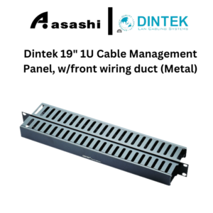 fa804d5fa1bace7a1537d6a1626aa708.png Dintek 19" 1U Cable Management Panel, w/front wiring duct (Metal) (2304-01007)/(PVC)(2304-01003)
