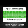 DMES 550w / 650W Power Supply with 12cm Fan PS550-BLK12R PS650-BLK12B diy