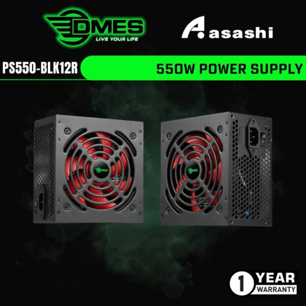 DMES 550w / 650W Power Supply with 12cm Fan PS550-BLK12R PS650-BLK12B diy
