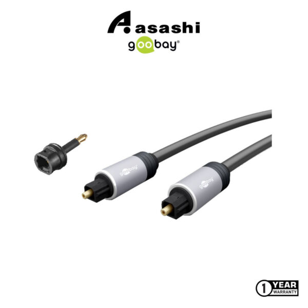 Goobay Toslink Digital Audio Connection Cable (1.5m / 3m / 5m) 77125 77137 77141