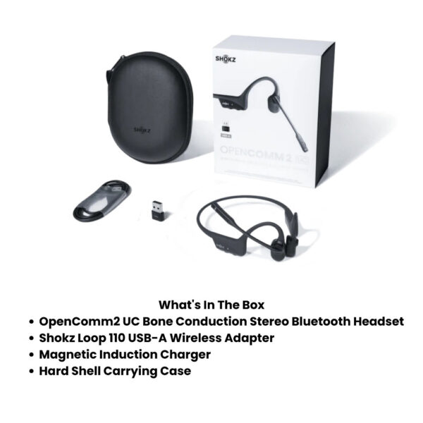 SHOKZ OpenComm 2 Bone Conduction Open-Ear Bluetooth Headset With Noise-Canceling Microphone