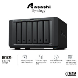 11d8b2937d47109de4579026ed4a8ff5.jpeg Synology DS1621+ 6-Bay NAS Storage (AMD Ryzen V1500B Quad Core 2.2 GHz, 4GB D4 ECC, 4 x GbE)