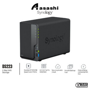 13b7db1e864c6ac5a0d9dd41636f5d76.jpeg Synology DS223 2-Bay NAS Storage (Realtek RTD1619B Quad Core 1.7GHz,2GB DDR 4 , 1GbE 3 x USB 3.2 Gen 1)
