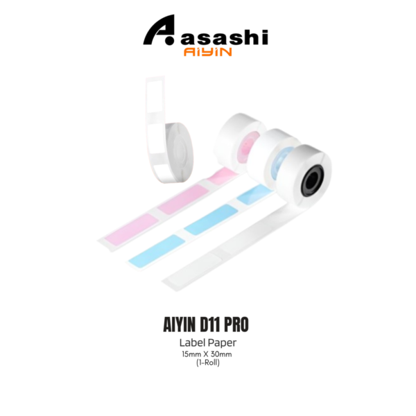 13d370ec4b4377ebc1fdb6a3c34e1622.png Aiyin D11 Pro Label Paper 15mm X 30m. (210PCS)(1 Roll) / 15mm X 40mm (Transparent)