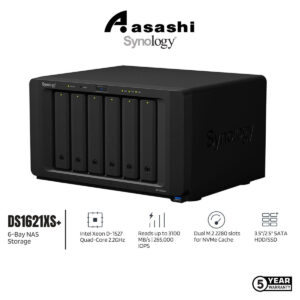 17669b104cb21f5e31d01f2904a19831-1.jpeg Synology DS1621XS+ 6-Bay NAS Storage (Intel Xeon D-1527 Quad Core 2.2 GHz, 8GB ECC DDR4, 2 x GbE)