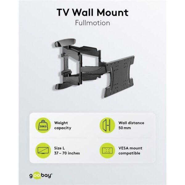Goobay WH FULLMOTION OLED TV Wall mount L (32-65") 49956 - Black