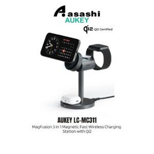 AUKEY LC-MC312 / LC-MC311 Ma*Fusion Z Qi2 MFW 3-in-1 15W Foldable Magnetic Fast Wireless Charging Station