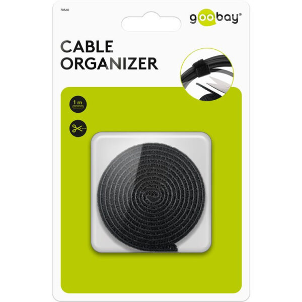 Goobay Cable Management Hook & Loop Fastener roll (Shortenable) 1m (100 x 2cm) 70360