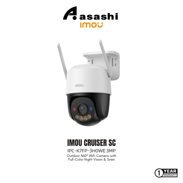 2195db3af04bd46f27db0e8758668d4a.png IMOU Cruiser SC IPC-K7FP-3H0WE 3MP Outdoor 360° WiFi Camera with Full-Color Night Vision & Siren