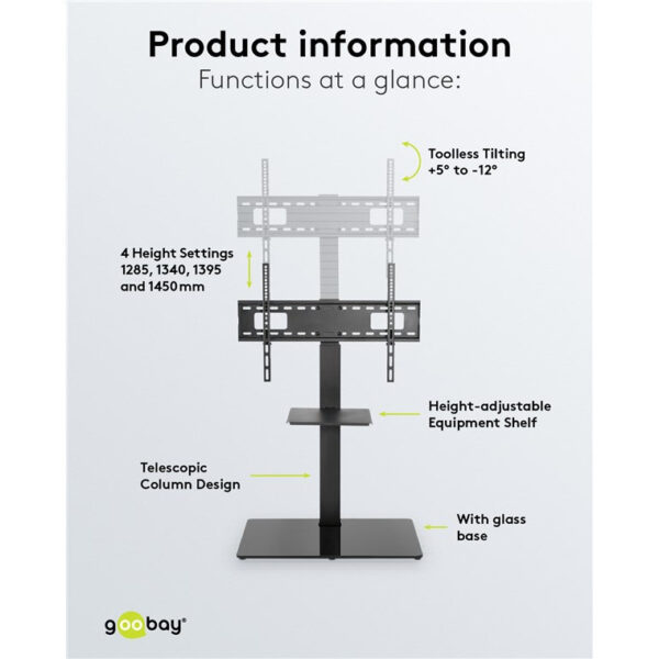Goobay TV Floor Stand Basic L (37"-70") - Black 58526