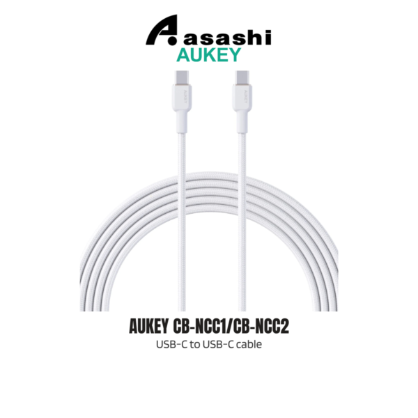 Aukey CB-NCC1 / CB-NCC2 Circlet 60W Nylon braided USB-C to USB-C cable