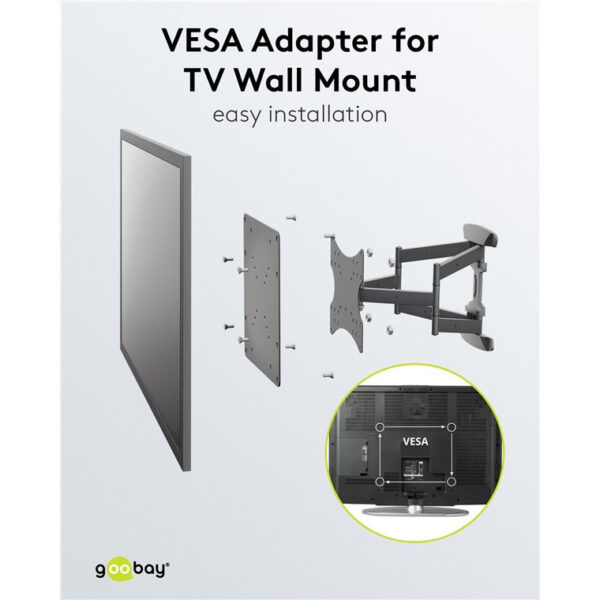 Goobay WH TV VESA Adapter for TV Wall Mount (Max: 400x400) 60134