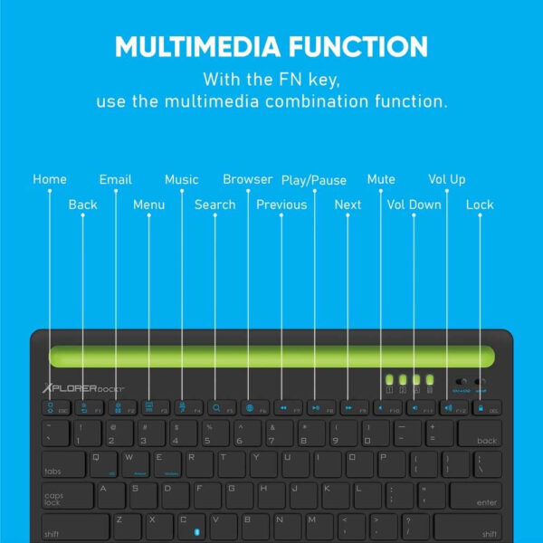 Alcatroz Xplorer Dock 1 Multi-Device Bluetooth Keyboard