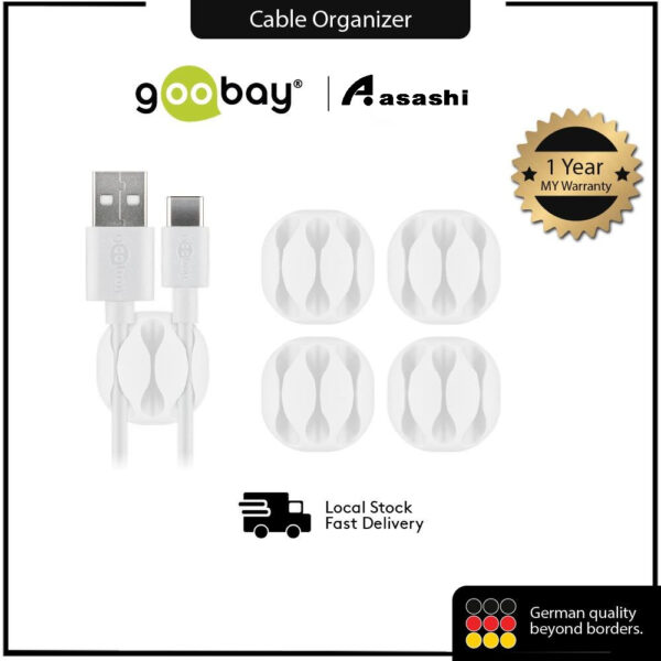 Goobay Cable Management 3 Slots 4pcs White 70373 / Black 70398