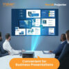 Yaber PRO U6 Entertainment Projector , 850 ANSI Lumens, Android TV 9.0, 5W X 2 Hi-Fi Stereo Speaker
